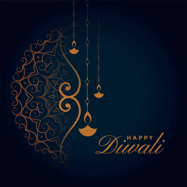 Indio Decorativo Diwali Festival Tradicional Diseño Tarjetas — Vector de stock