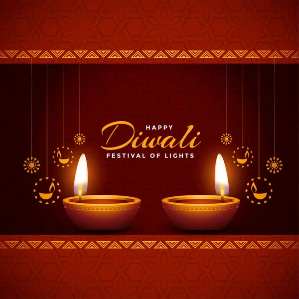 Feliz Diwali Brilhante Festival Celebração Fundo Design —  Vetores de Stock