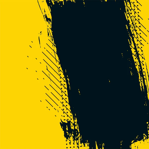 黄色と黒の抽象的なグランジ乱雑な質感の背景 — ストックベクタ