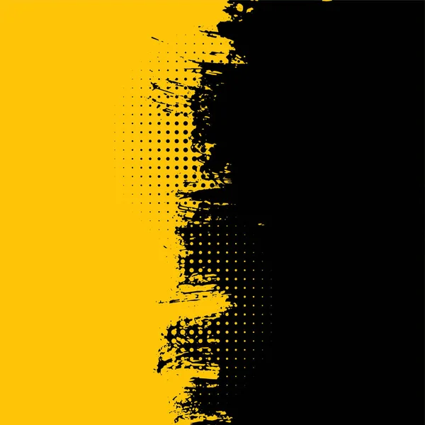 Abstrakte Gelbe Und Schwarze Grunge Schmutzige Textur Hintergrund — Stockvektor
