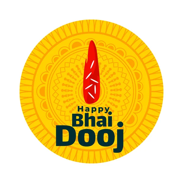 Feliz Bhai Dooj Tilak Traditiona Festival Indio Vector Fondo — Archivo Imágenes Vectoriales