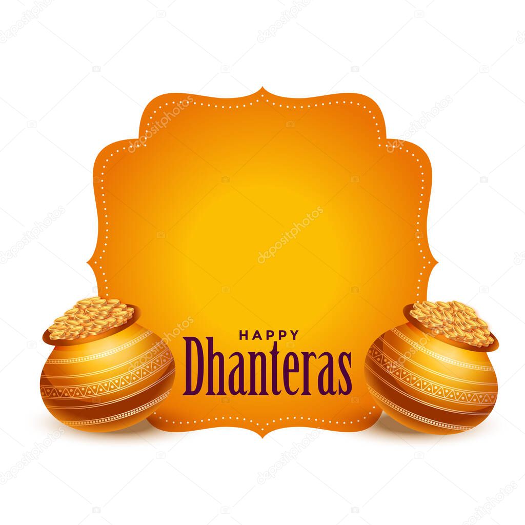 happy dhanteras card design with text space