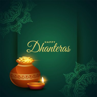 happy dhanteras diwali festival wishes card design clipart
