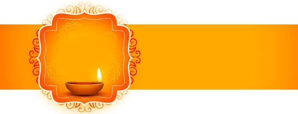 Indiaas Gelukkig Diwali Festival Decoratieve Banner Ontwerp — Stockvector