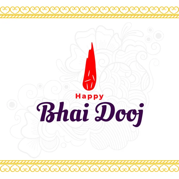 Feliz Bhai Dooj Traditoional Indio Fondo Diseño Vector — Archivo Imágenes Vectoriales