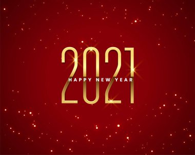 2021 kırmızı mutlu yeni yıl altın bayrak tasarımı