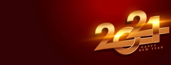 Lumineux Heureux Nouvel 2021 Sur Fond Marron — Image vectorielle