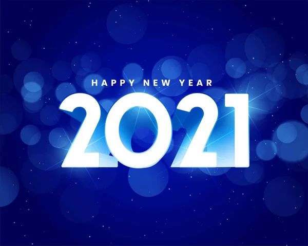 Szczęśliwego Nowego Roku 2021 Niebieski Bokeh Tło Projekt — Wektor stockowy