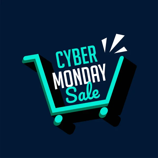 Cyber Monday Verkauf Warenkorb Tech Hintergrund — Stockvektor