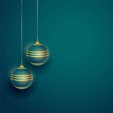 Metin arkaplanı olan gerçekçi bir noel topu