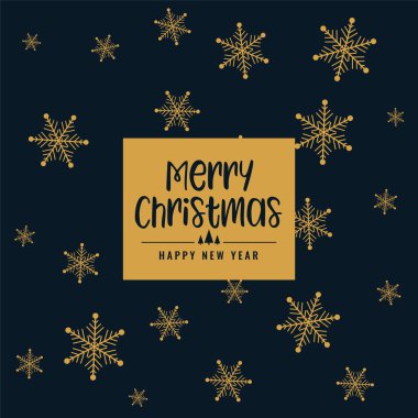 düz noel kar taneleri desen siyah ve altın rengi arka plan