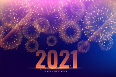2021 Mutlu yıllar havai fişek kutlaması arka planı