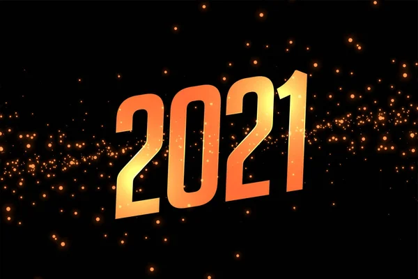 Heureuse Année 2021 Célébration Scintille Fond Doré — Image vectorielle