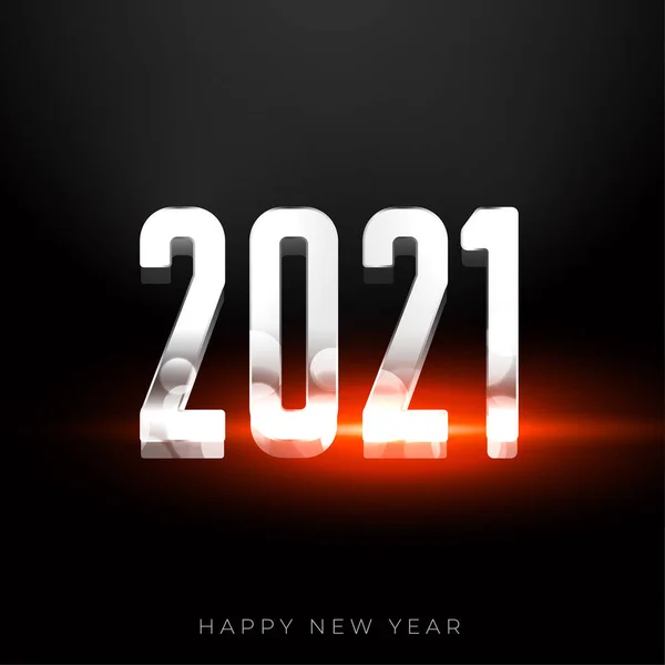 Silver 2021 Happy New Year Background Light Effect — Stock Vector