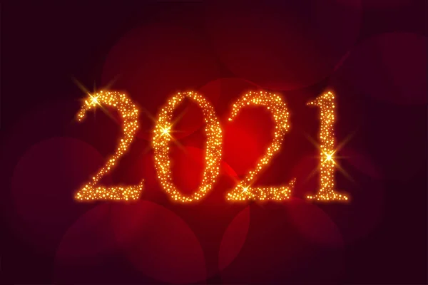 2021お祝い光沢のある輝き新年の背景デザイン — ストックベクタ