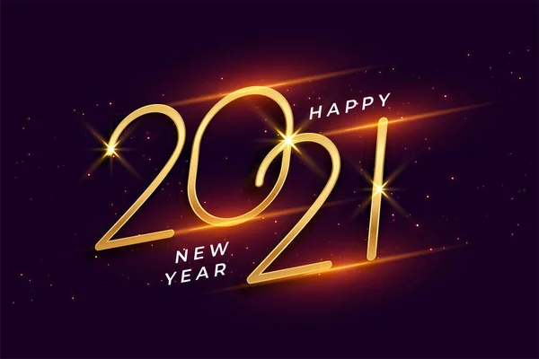 Щасливий Новий Рік 2021 Блискучий Золотий Дизайн Фону — стоковий вектор