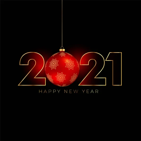 2021 Happy New Year Background Christmas Ball — Stock Vector