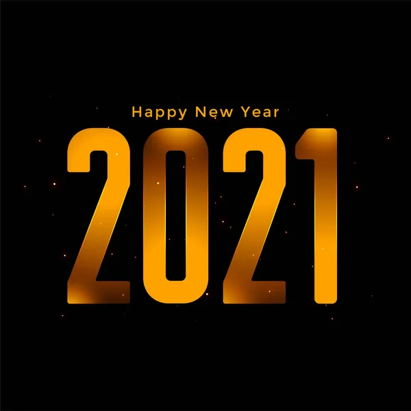 Stylish 2021 Happy New Year Golden Background Design — Stock Vector