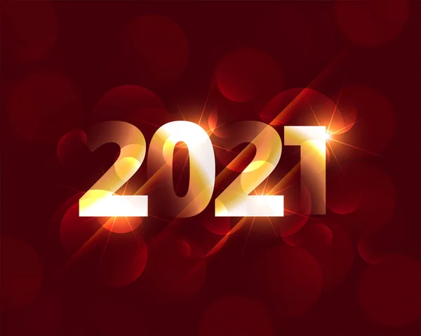 Shiny 2021 Happy New Year Glowing Background Design — Stock Vector