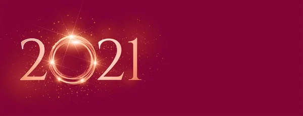 2021 Feliz Año Nuevo Diseño Banner Brillante Con Espacio Texto — Vector de stock