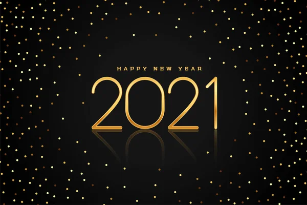Золотий Чорний Новий Рік 2021 Фон Блискітками — стоковий вектор