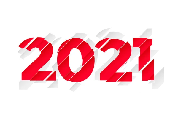 Abstrakcyjny Styl 2021 Wycinanka Tekst Efekt Design — Wektor stockowy