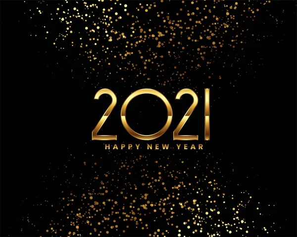 2021 Щасливий Новий Рік Чорно Золота Листівка Вітання — стоковий вектор