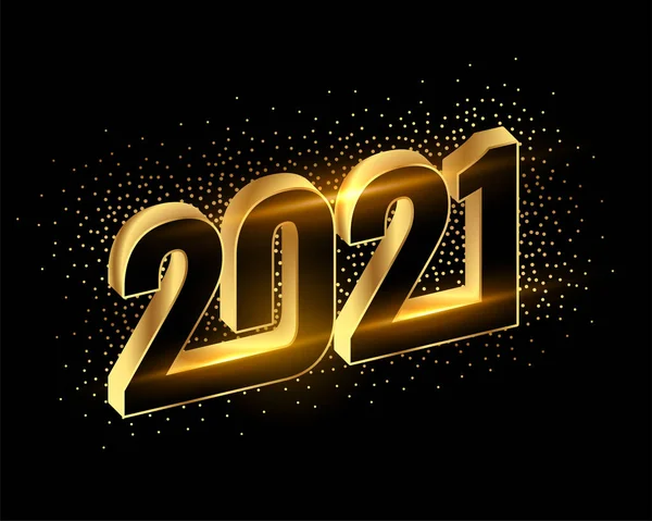 Golden 2021 Happy New Year Sparkling Background — Stock Vector