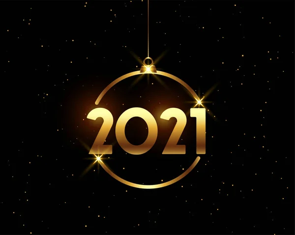 Golden 2021 Happy New Year Shiny Background Design — Stock Vector