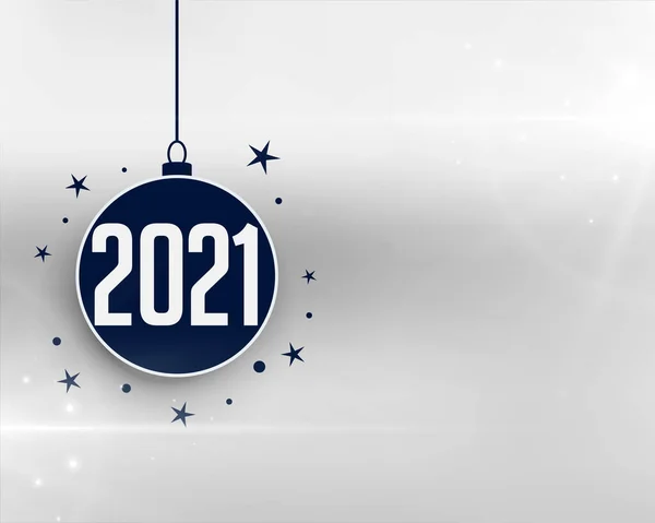 2021 New Year Card Christmas Ball Design — Stock Vector