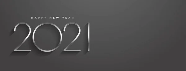 Elegante 2021 Feliz Ano Novo Banner Estilo Mínimo — Vetor de Stock