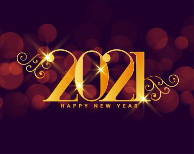 2021 çiçekli yeni yıl dilekleri kartı.