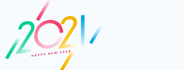 Elegante Colorato Felice Anno Nuovo 2021 Sfondo Bianco — Vettoriale Stock