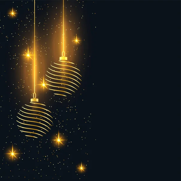 Frohe Weihnachten Hintergrund Mit Goldenen Kugeln Und Funkelt — Stockvektor