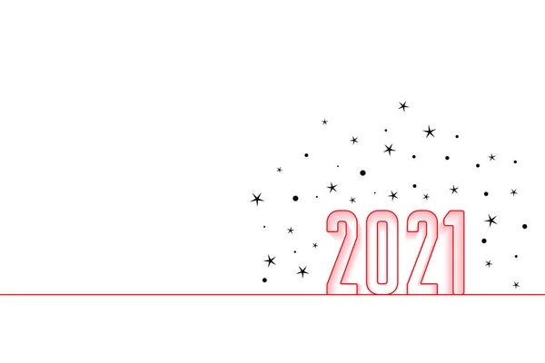 2021 Hapy New Year Minimal Background Stars — Stock Vector