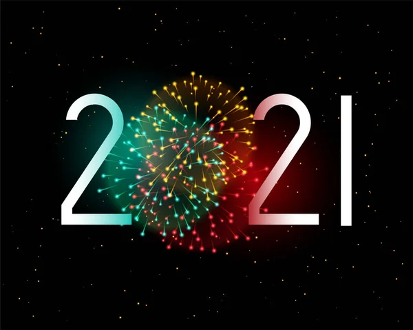 2021 Новогодняя Открытка Фейерверком — стоковый вектор