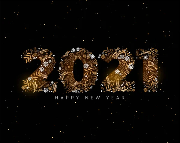 2021 Новый Год Фон Стиле Рождественских Декоративных Элементов — стоковый вектор