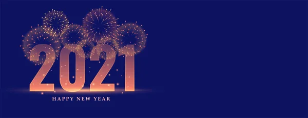 Щасливий Новий Рік 2021 Святкування Феєрверків Дизайн Банерів — стоковий вектор