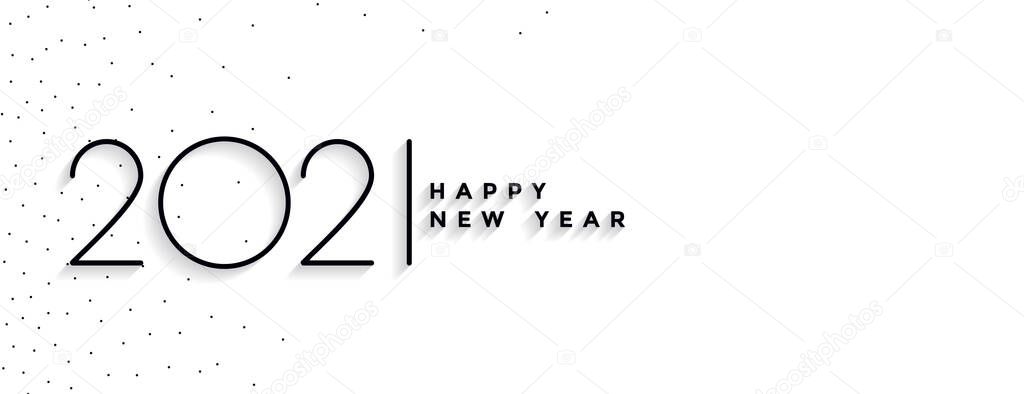 minimal 2021 happy new year elegant banner design