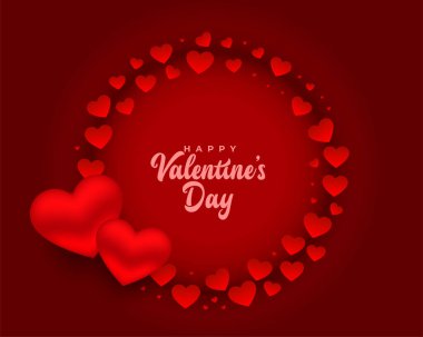 Romantik kırmızı mutlu sevgililer günü kart tasarımı