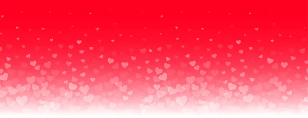 Lovely Glowing Hearts Banner Red Background — Stock Vector