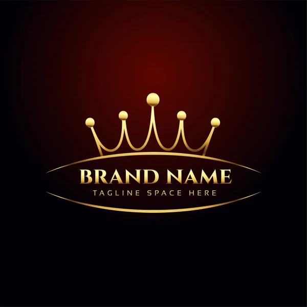 Luxusmarke Logo Konzept Mit Goldener Krone — Stockvektor