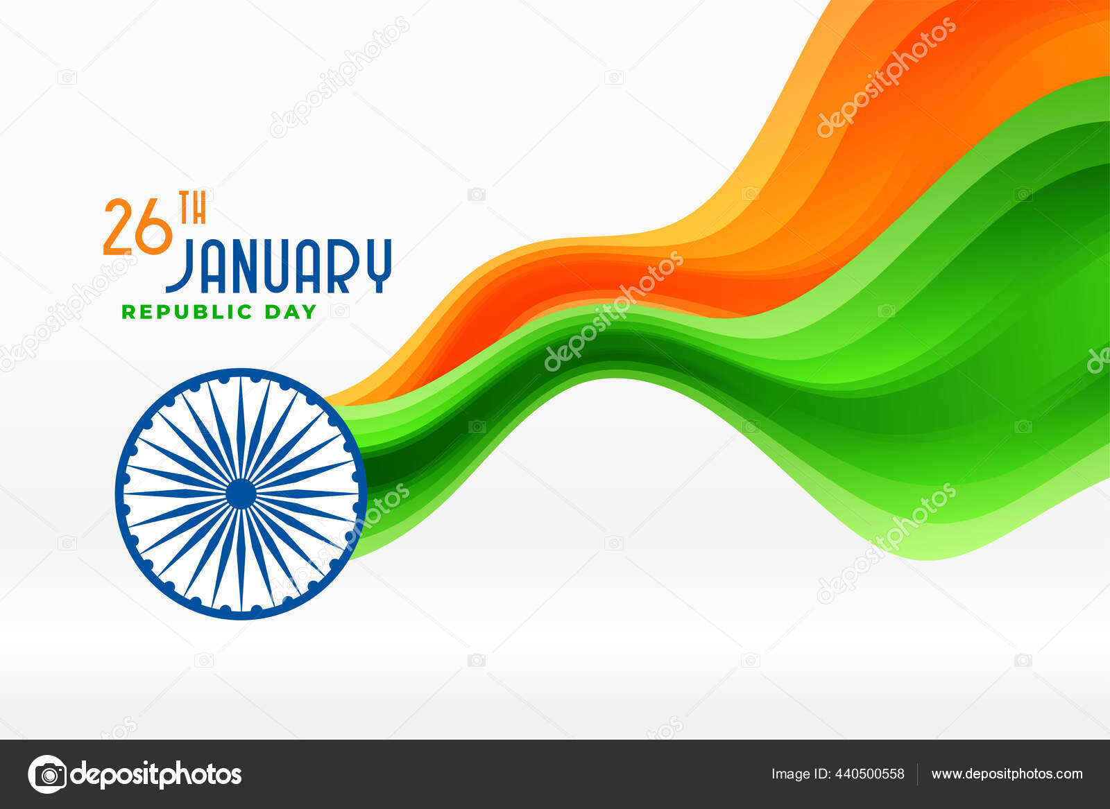 Nice Indian Republic Day Tricolor Flag Background Stock Vector Image by  ©StarLine #440500558