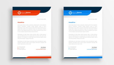 profesyonel antet şablonu dizaynı iki renkte