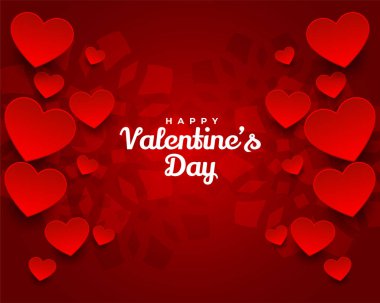 Güzel mutlu sevgililer günü Kırmızı kalpler arka planı