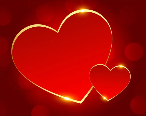 Romantische Rote Und Goldene Liebe Herzen Hintergrund — Stockvektor