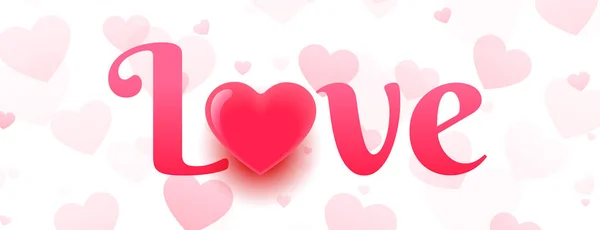 Bannière Amour Avec Motif Coeur Design — Image vectorielle