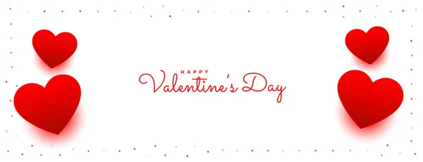 Boldog Valentin Nap Gyönyörű Szívek Banner Tervezés — Stock Vector