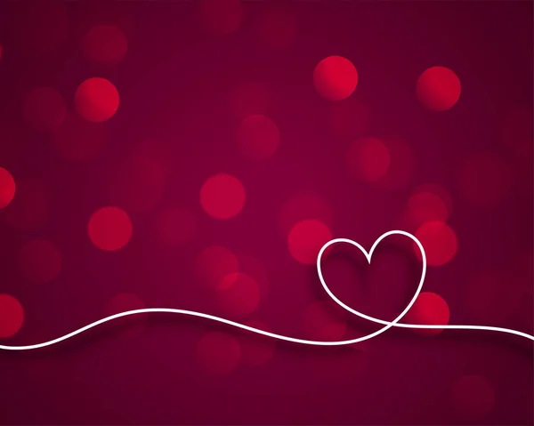Línea Elegante Valentines Corazón Sobre Fondo Bokeh — Archivo Imágenes Vectoriales