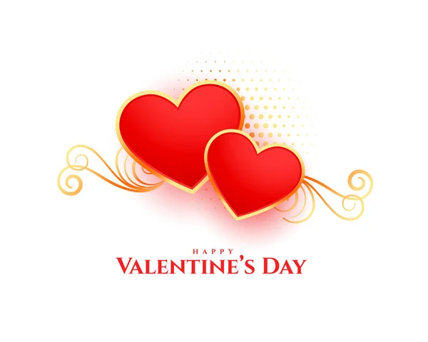 Boldog Valentin Nap Virágos Stílus Szívkártya — Stock Vector
